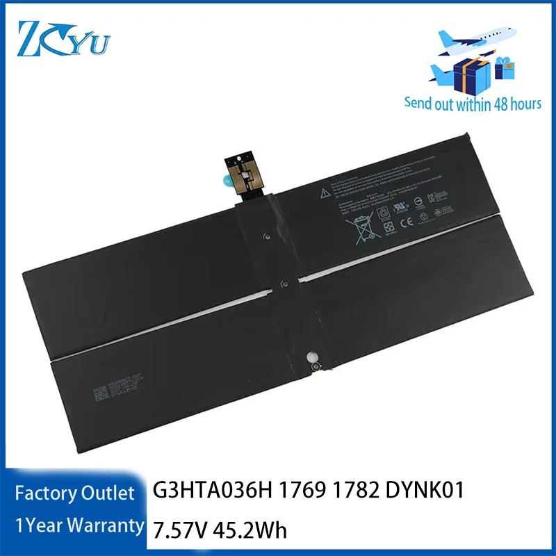 G3HTA036H Laptop Battery for Microsoft Surface 1/2 Gen 1769 1782 DYNK01 7.57V 45.2Wh