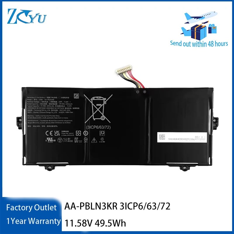 AA-PBLN3KR Original  Battery For Samsung Galaxybook NP 646BEF 646BED 641BEF 3ICP6/63/72 11.58V 49.5Wh