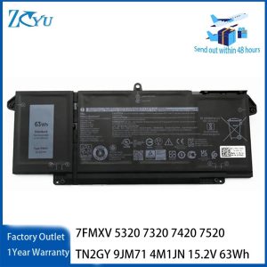 7FMXV Original Laptop Battery for Dell Latitude 5320 7320 7420 7520 TN2GY 9JM71 4M1JN 15.2V 63Wh
