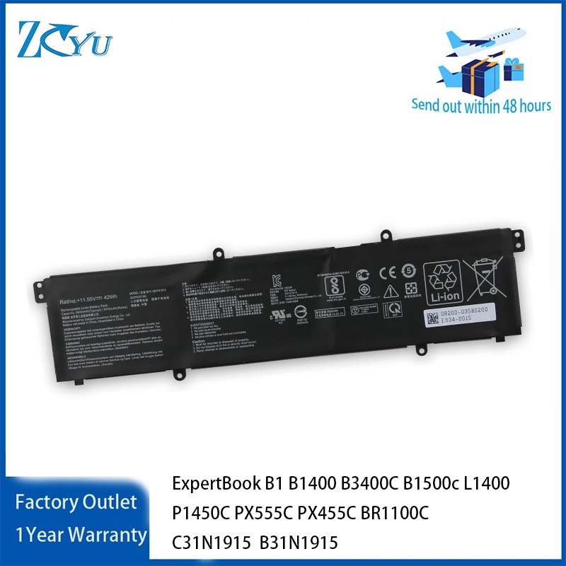 C31N1915 B31N1915 Original Battery For ASUS ExpertBook B1 B1400 B3400C B1500c L1400 P1450C PX555C PX455C BR1100C BR1100CKA 11.55V 42Wh