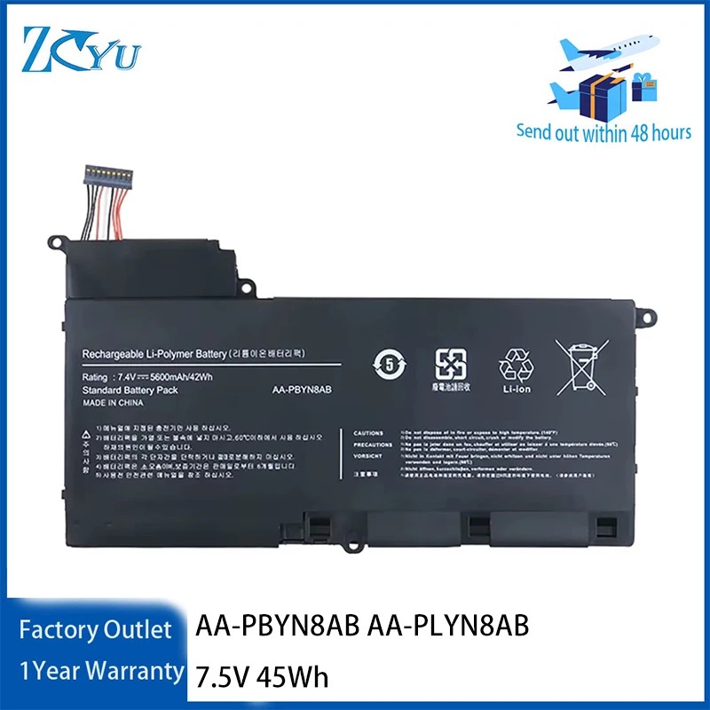 AA-PBYN8AB AA-PLYN8AB Battery for Samsung NP530U4B NP530U4C NP535U4C 7.5V 45Wh