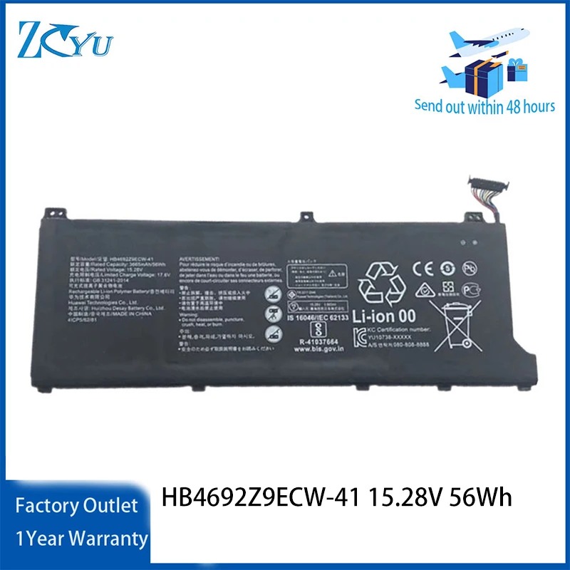 HB4692Z9ECW-41 Laptop Battery for Huawei MateBook D 14-53010TVS Honor Magicbook 14 15.28V 56Wh